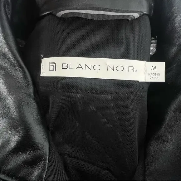 Blanc Noir Classic Leather Mesh Moto Jacket Black sz M